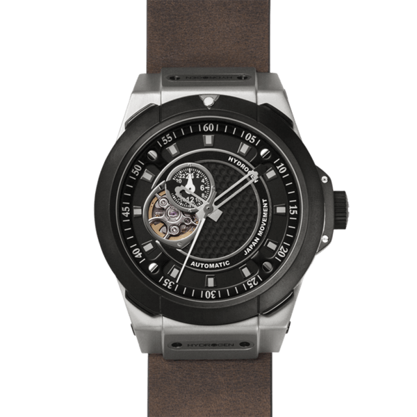 Vento Silver Black Leather by Hydrogen Watch | Kimante