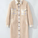 Slit Plaid Button Down Long Sleeve Coat