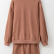 COFFEE Sequin Round Neck Long Sleeve Top and Shorts Set