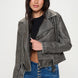 Coalition LA Zip Up Biker Jacket with Belt