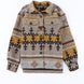 Pocketed Geometric Collared Neck Jacket
