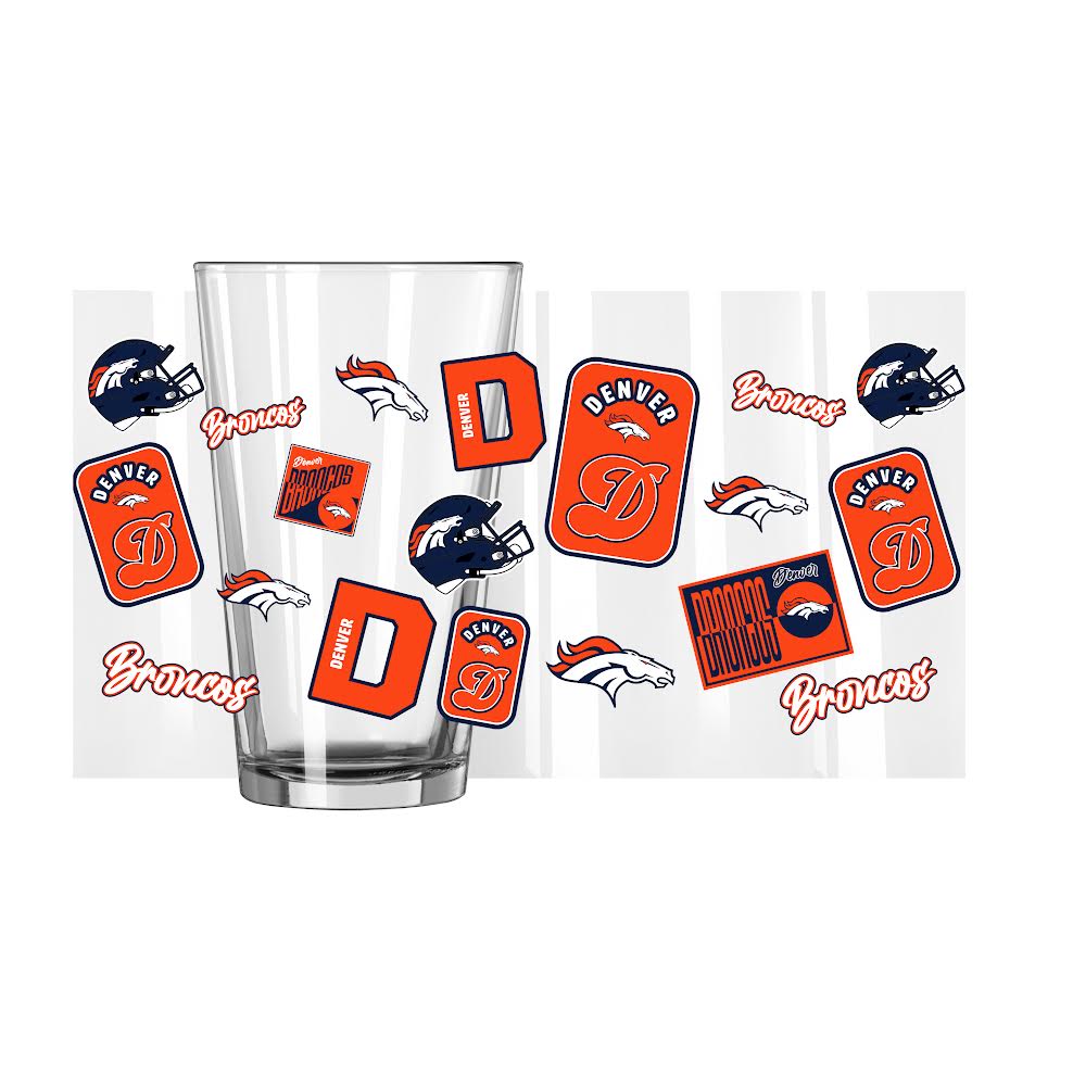 Denver Broncos Dreamweave Design 16oz Pint Glass