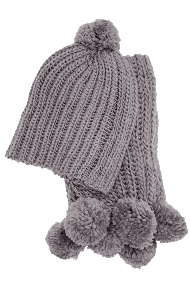 Crochet Chunky Knitted Beanie and Wrap Scarf