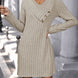 Perfee V-Neck Long Sleeve Knit Dress