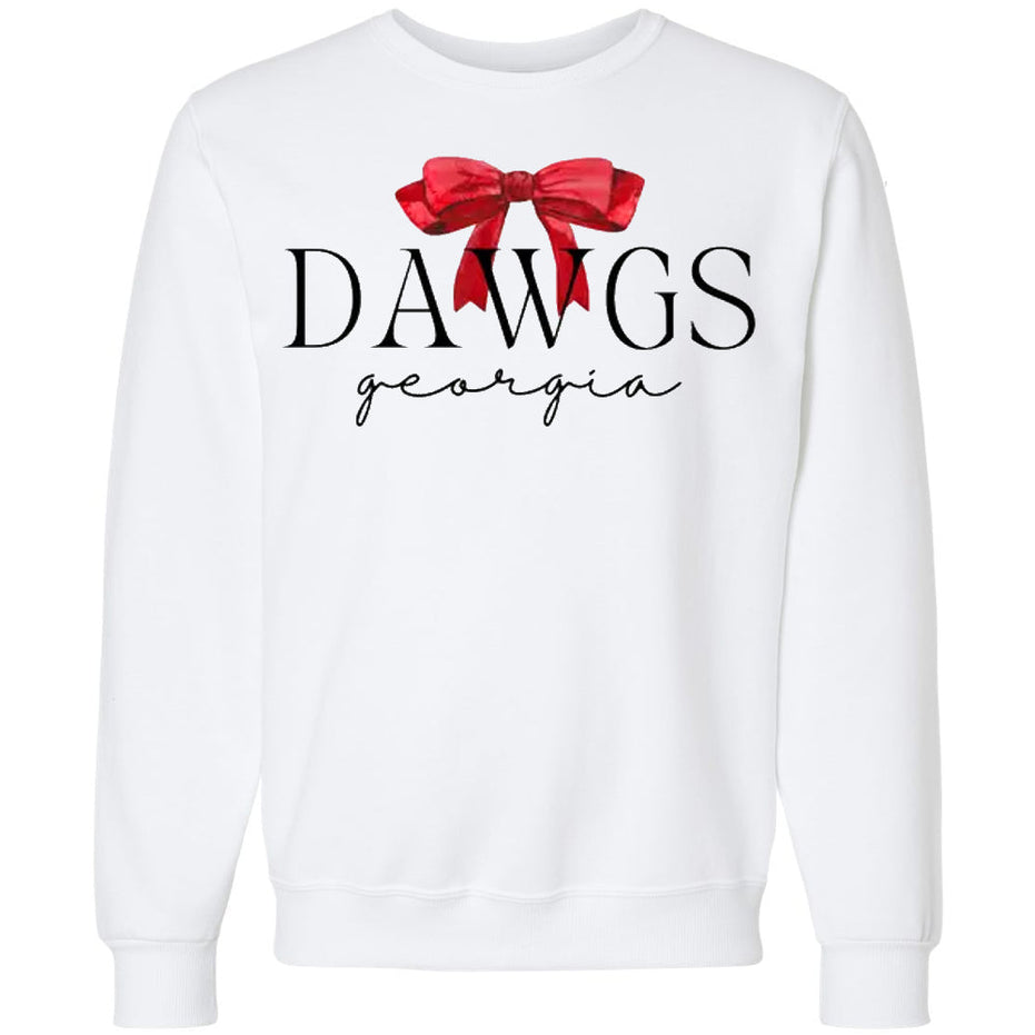 Georgia Bulldogs - Preppy Dawgs Coquette Bow Sweatshirt