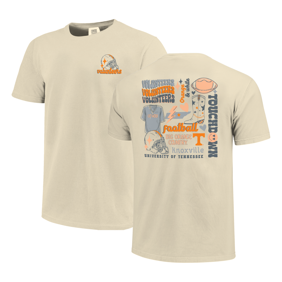 Tennessee Volunteers - NCAA Football Season Comfort Color Short Sleeve T-Shirt