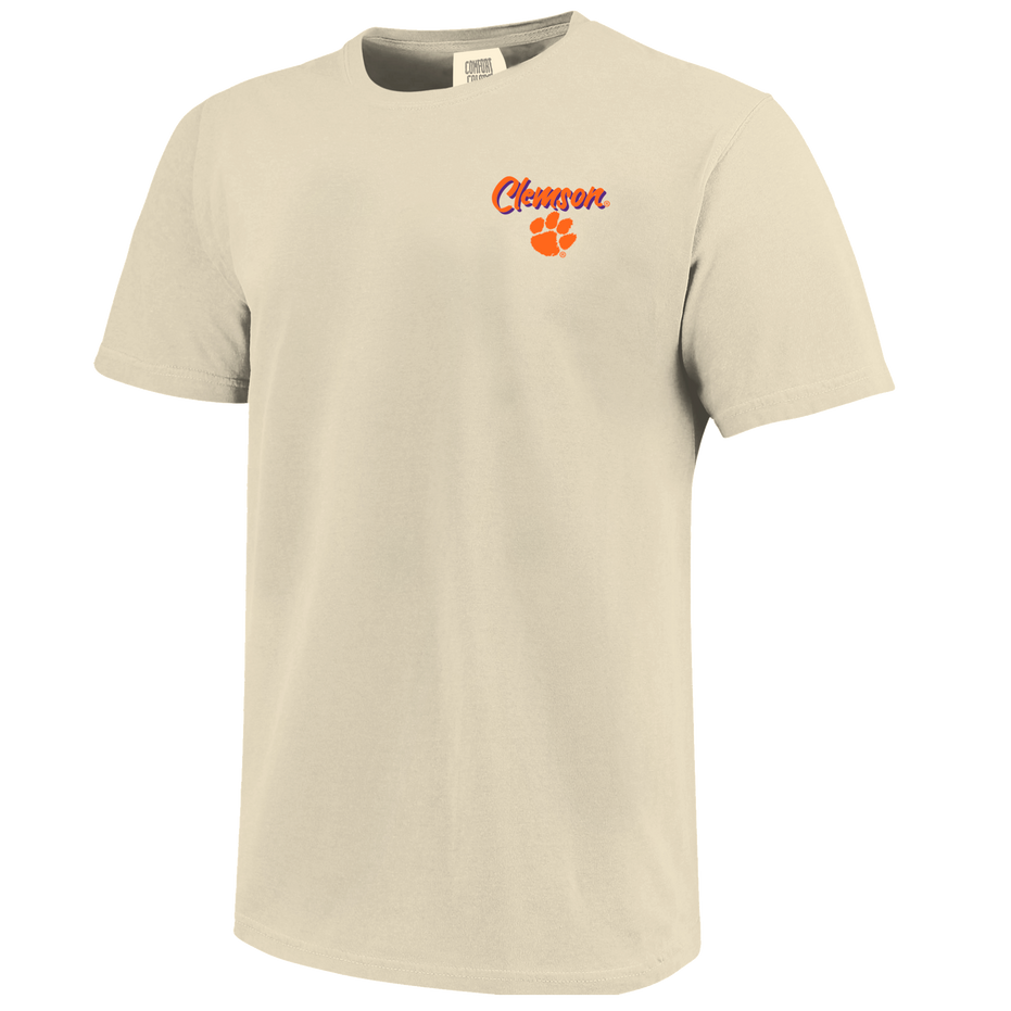 Clemson Tigers - NCAA Hand Drawn Campus Stack Comfort Color T-Shirt
