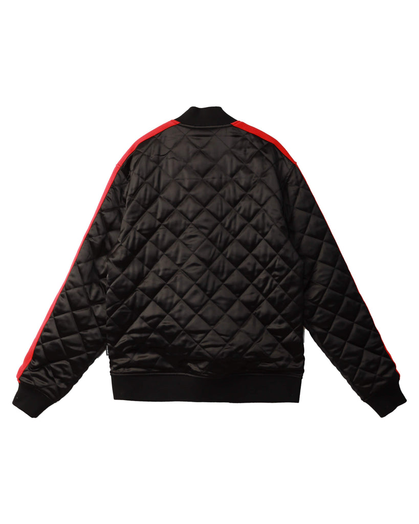 Konus Men's Quilted Satin Jacket in Black by Shop at Konus