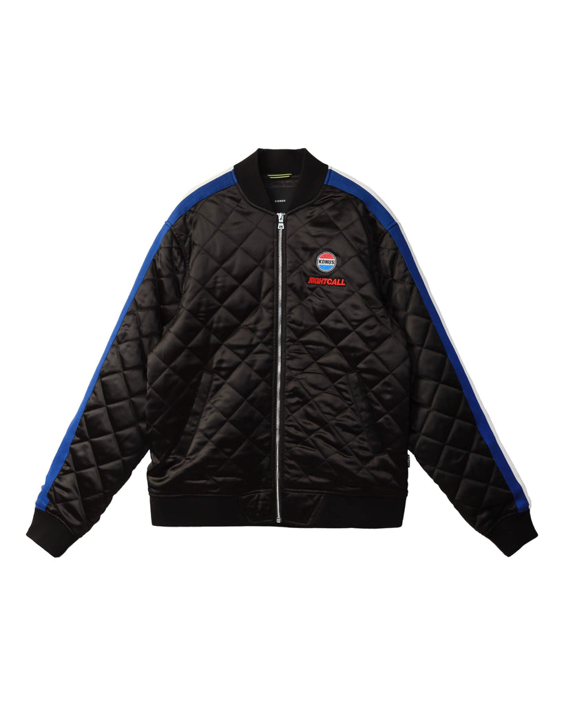 Konus Men's Quilted Satin Jacket in Black by Shop at Konus