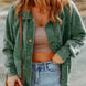 Snap Down Flap Pocket Long Sleeve Shacket