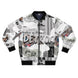 Detroit Newspaper Cutout Kimante All White AOP Bomber Jacket