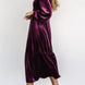 V-Neck Long Sleeve Midi Velvet Dress