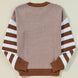 Striped Round Neck Dropped Shoulder Sweater