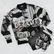 Detroit Newspaper Cutout Kimante All Black AOP Bomber Jacket