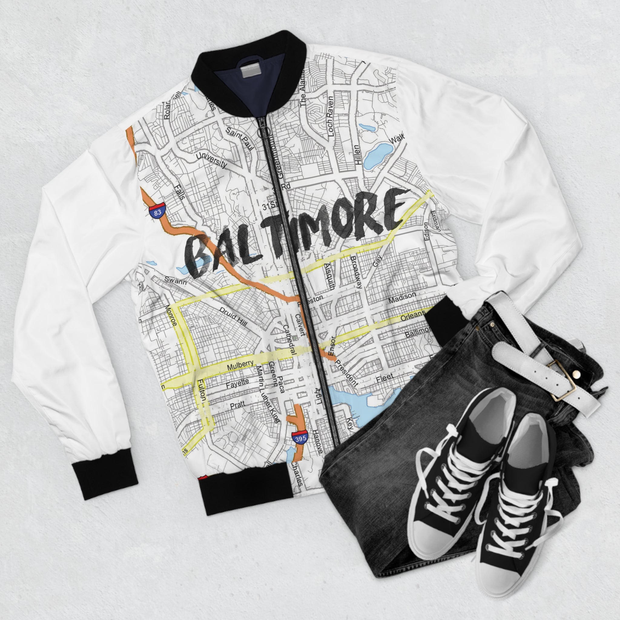 Baltimore Kimante White AOP Bomber Jacket