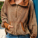 Drawstring Half Zip Long Sleeve Hoodie