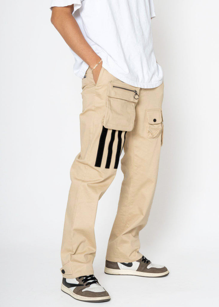 Konus Men's Cargo Pants with Removable Pocket in Khaki by Shop at Konus