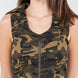 American Bazi Zip Up Camo Crop Denim Vest