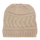Classic Ponytail Chevron Cable Knitted Beanie