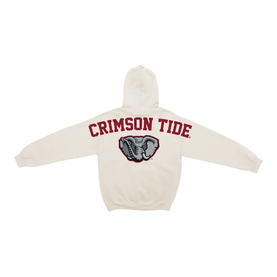 Alabama Crimson Tide - NCAA Bone Chenille Pullover Hoodie
