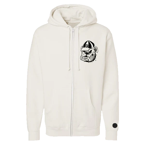 Georgia Bulldogs - NCAA Bone Chenille Zip Hoodie
