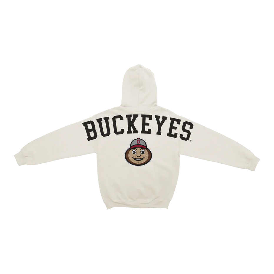 Ohio State Buckeyes - NCAA Bone Chenille Pullover Hoodie