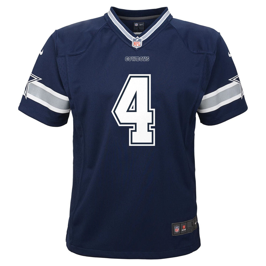 Dallas Cowboys - Dak Prescott #4 Nike Navy Game Replica Kids Jersey