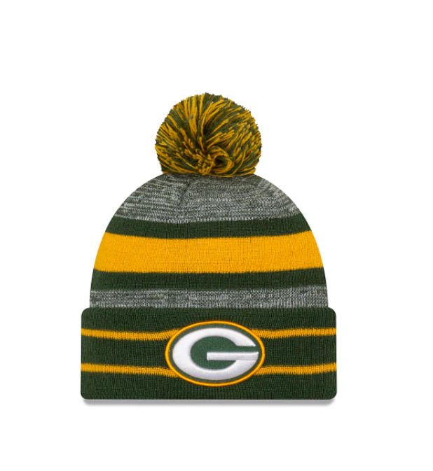 Green Bay Packers - One Size Cuff Knit Beanie With Pom, New Era