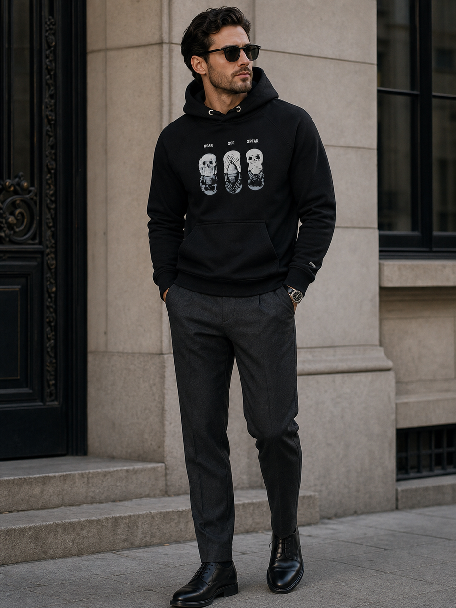 Hear No.. See No.. Speak No.. Kimante Premium Unisex eco raglan hoodie