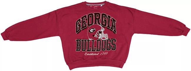 Georgia Bulldogs "Cavelli" - Long-Sleeve Crew-Neck Blousant Oversized Fleece