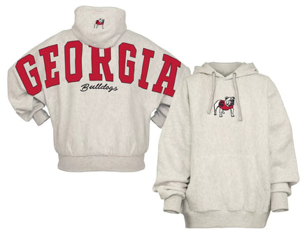 Georgia Bulldogs - "Belvedere" Single-Piece Dolman-Style Oversize Hoodie