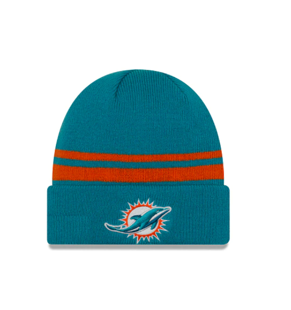 Miami Dolphins - One Size Cuff Knit Beanie With Pom, New Era