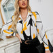 Printed Collared Neck Long Sleeve Shirt