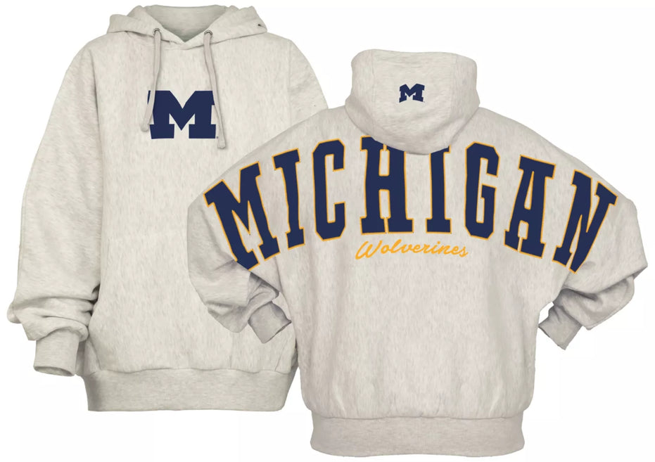 Michigan Wolverines - "Belvedere" Single-Piece Dolman-Style Oversize Hoodie