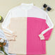 Pocketed Contrast Long Sleeve Sweatshirt