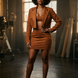 Diagonal Bralette With Cropped Blazer Jacket & Mini Skirt 3pcs Sets
