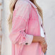 Exposed Seam Collared Neck Drop Shoulder Jacket