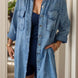 Full Size Pocketed Button Up Long Sleeve Denim Jacket