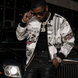 Detroit Newspaper Cutout Kimante All White AOP Bomber Jacket