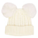 Toddlers Cable Knitted Double Pom Pom Beanie