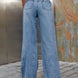 Distressed Wide Leg Jeans with Pockets