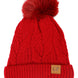 Coil Chevron Knitted Fleece Lined Beanie