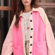Contrast High Low Button Up Fleece Shacket