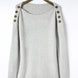 Side Slit Boat Neck Long Sleeve Sweater
