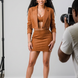 Diagonal Bralette With Cropped Blazer Jacket & Mini Skirt 3pcs Sets