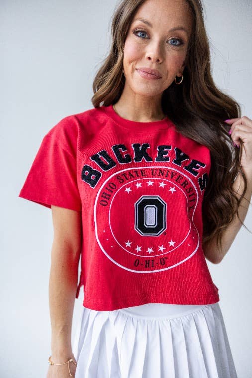 Ohio State Buckeyes - Sayler Star Heavyweight Crop Tee T-Shirt