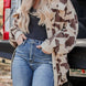 Cow Print Button Up Corduroy Shacket
