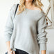 Side Slit Boat Neck Long Sleeve Sweater