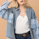 And The Why Full Size Paisley Print Quilted Sleeves Denim Jacket