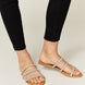 WILD DIVA Rhinestone Three-Strap Flat Sandals